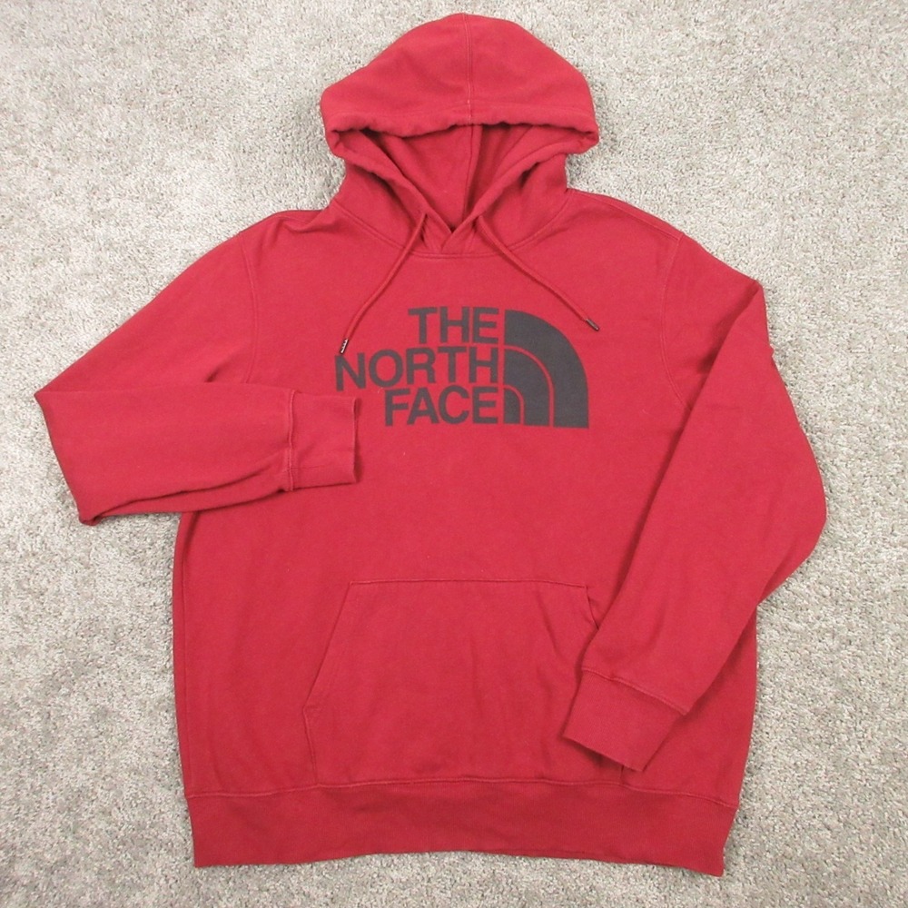 The‎ North Face Sweater Mens XL Red Logo Outdoor Hike Pullover Hoodie Sweatshirt